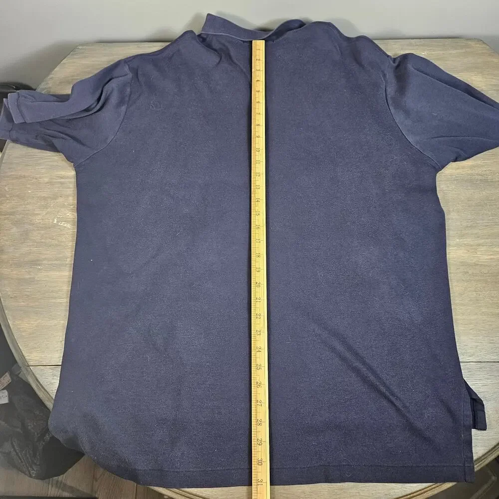 Ralph Lauren Men's XL Polo Short Sleeve Navy Blue With Red‎ Pony 100% Cotton